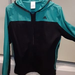 Adidas Hoodie Black and Teal Size M